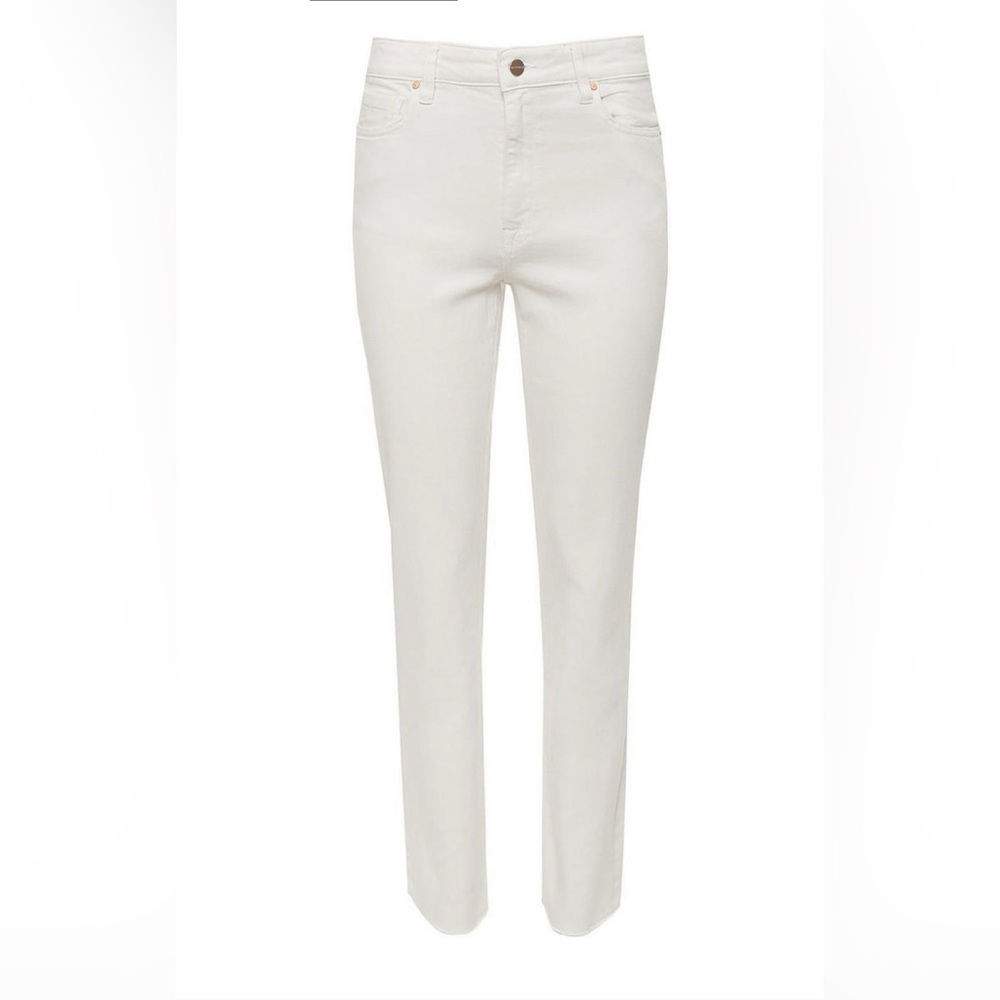 SANCTUARY High-Rise Good Vibes Cropped Jeans Women's Cream Fitted Belt Loops